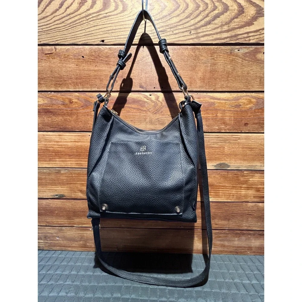 Daisy Fuentes Handbag Faux Leather-Pebbled Black